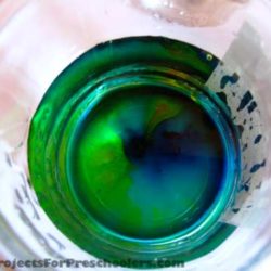 Exploring color with food coloring and water