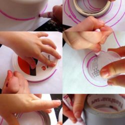 Drawing and tracing circles with recycled materials