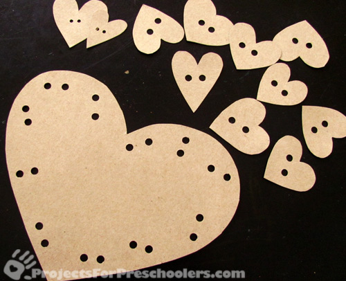 Cut hearts from cardboard Cut hearts from cardboard