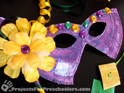 Glittery Mardi Gras Mask