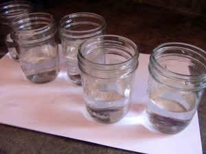 clear jars with plain water