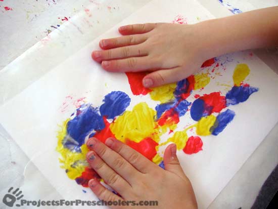 waxed paper finger painting