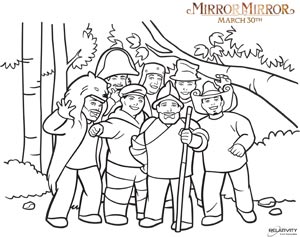 Mirror Mirror 7 dwarves coloring page