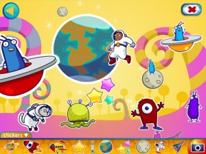 Alien Buddies ipad preschool sticker scene game