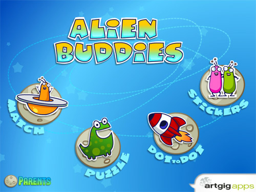 Alien Buddies iPad game for preschoolers