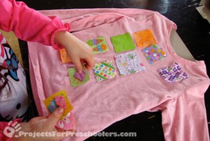 lay out the fabric scrap to create a design like you want it