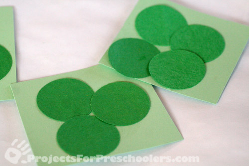 Add circles to make shamrocks and 4 leaf clovers