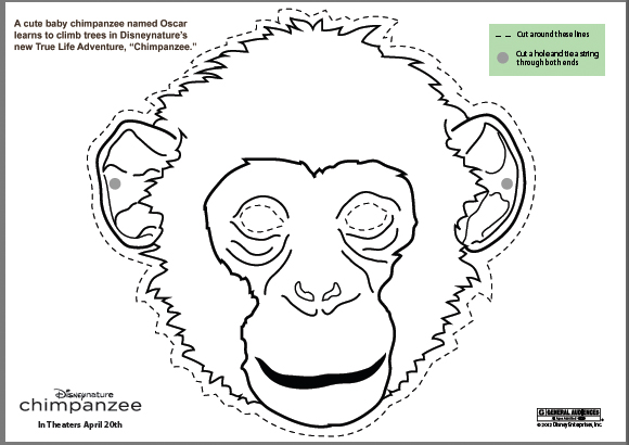 Make your own chimpanzee mask