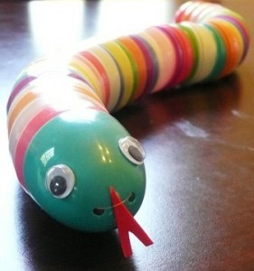 Recycle your plastic Easter eggs to make a toy snake