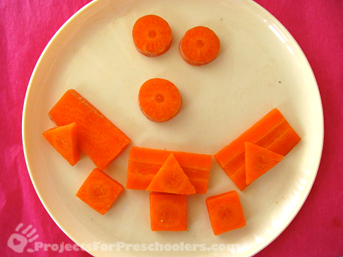 Carrot craft - make a smiley face