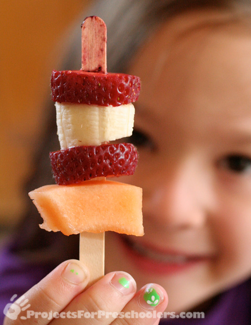 make a fruit kabob 