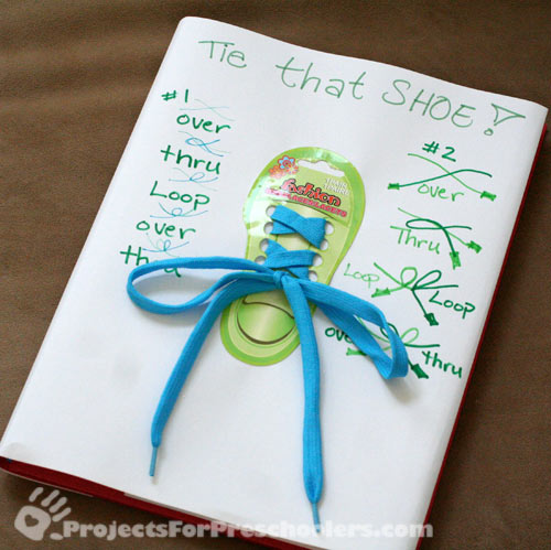 practice tying shoes