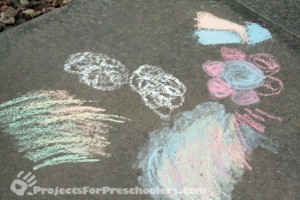 Sidewalk chalk painting