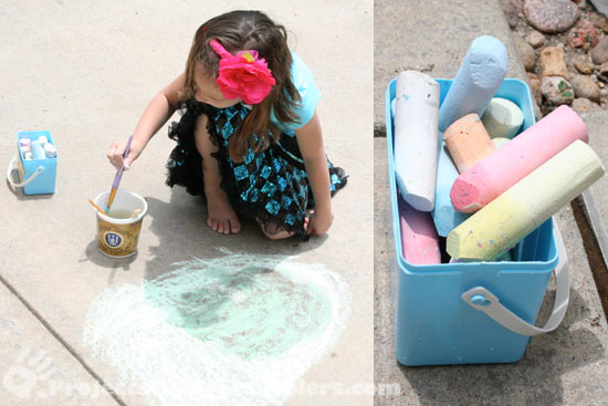 Painting with sidewalk chalk