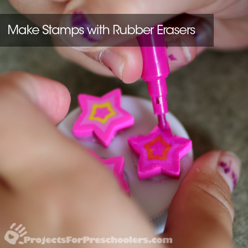 Rubber eraser stamps