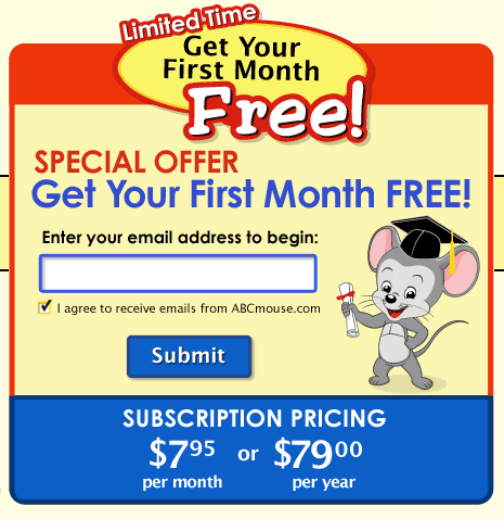 1 month free at ABC Mouse