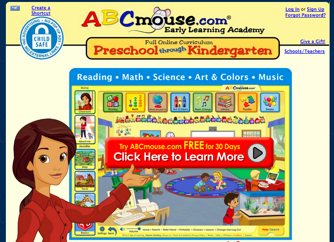 ABC Mouse online learning for preschoolers