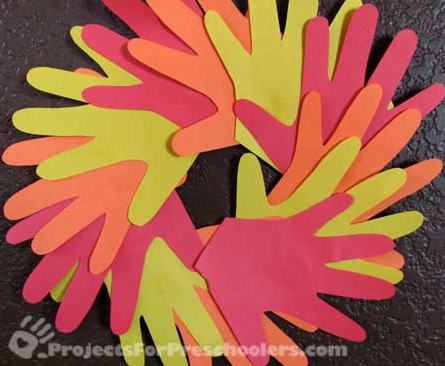 Fall handprint wreath