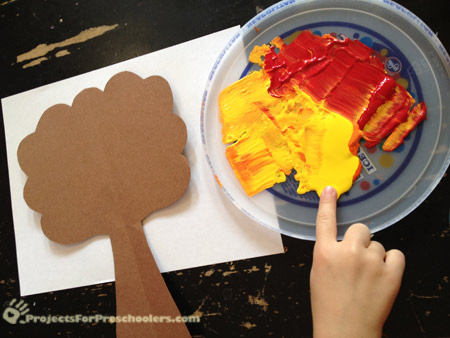 fingerprint painting place finger in paint