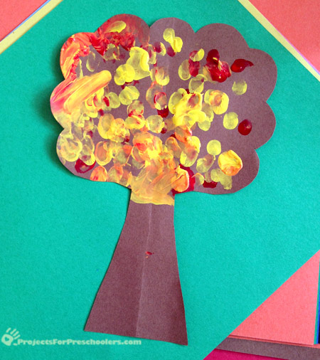 Fingerprint tree art Fingerprint tree art project for kids