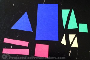 Paper shapes for preschool rocket activity