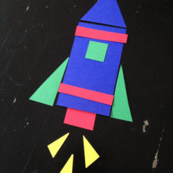 Make a Rocket with Rectangles and Triangles