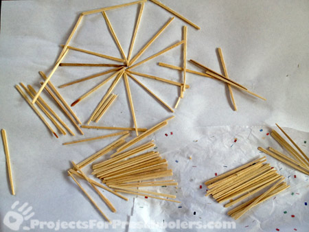Toothpick art collage