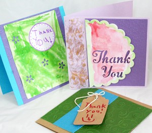 Thank you cards using David Tutera's card supplies