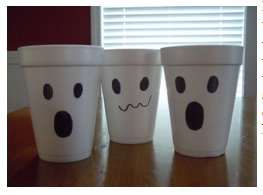 Styrofoam cup ghosts