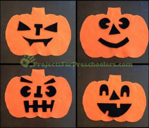 Felt Jack-o-lantern faces