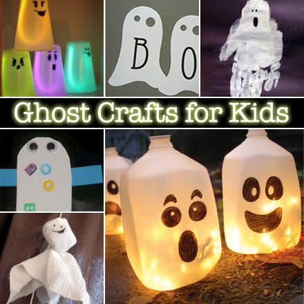 Ghost crafts for kids at ProjectsforPreschoolers.com Ghost crafts for kids