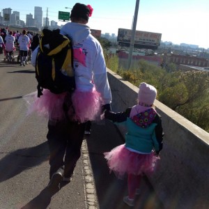 Dad and daughter at Race for the Cure in Denver