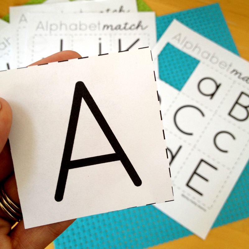 Alphabet Match game free printable from Artsy Fartsy Mama