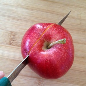 Cut the apple