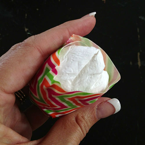 Make a paper ball and wrap with Duck tape