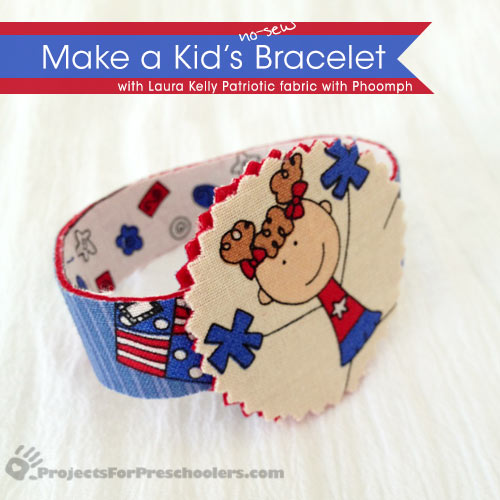 No-sew patriotic bracelet