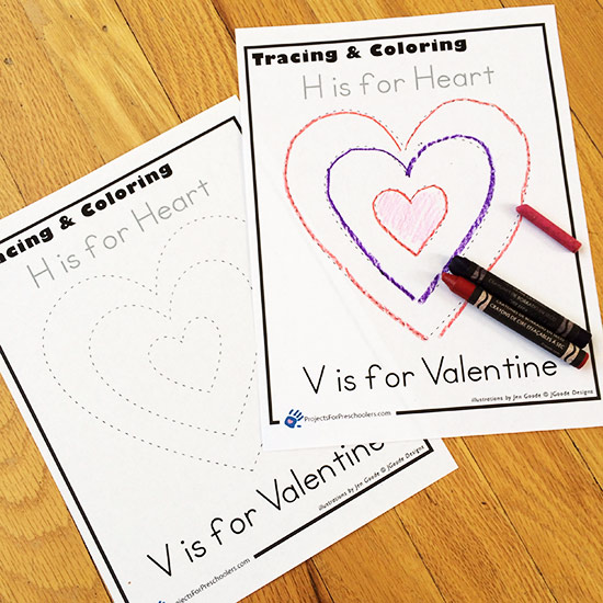 Valentine Coloring page trace and color