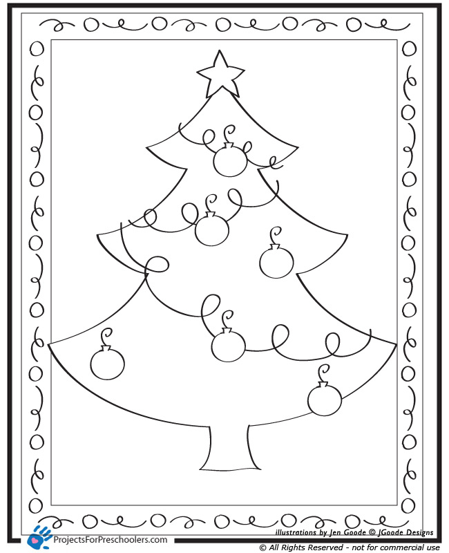 Christmas Tree Coloring Page - Projects for Preschoolers