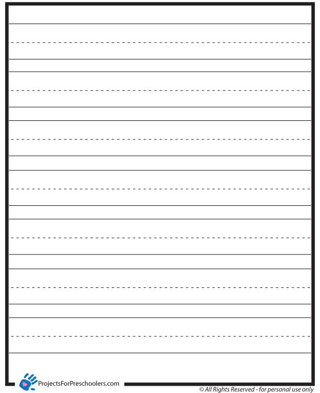 Free Printable Kindergarten Lined Paper Template Free Free