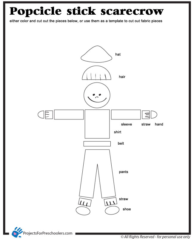 Scarecrow Template Projects for Preschoolers