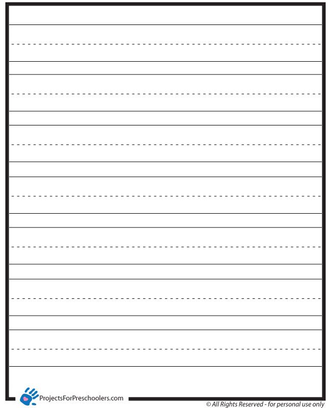 preschool lined paper